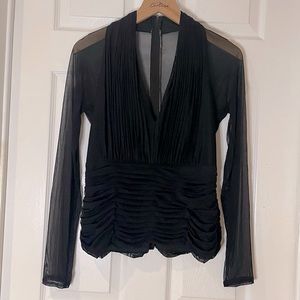 TADASHI BLACK SHEER TOP